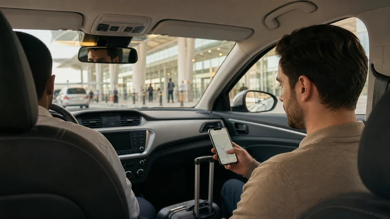 Traveller using a smartphone in Bahrain for bahrain airport to manama mobile internet