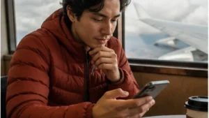 Traveller using a smartphone in Bolivia while researching best esim for travel in bolivia: what to compare