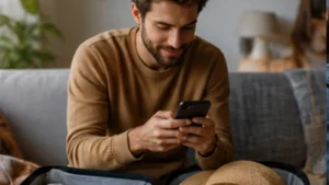 Traveller using a smartphone in Guatemala for best esim guatemala travel