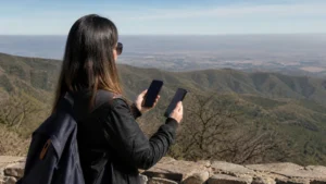 Traveller using a smartphone in Argentina for how to choose a mobile network for argentina