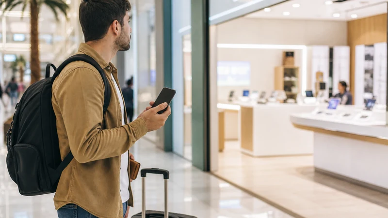 Traveller using a smartphone in Qatar for best sim card for qatar: local sim vs travel esim