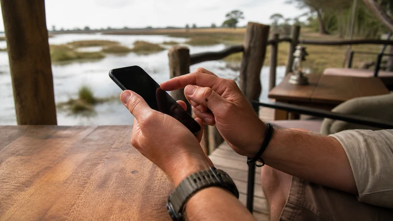 Close editorial view of phone network settings.