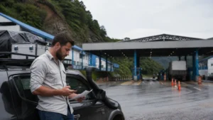 Traveller using a smartphone in Brazil for brazil argentina border mobile internet