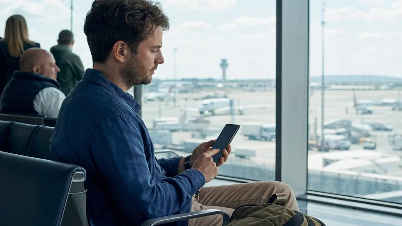 Traveller configuring an Android phone in Bulgaria