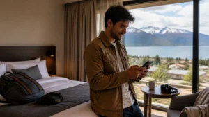 Traveller using a smartphone in Chile for using a chile esim and your main number together