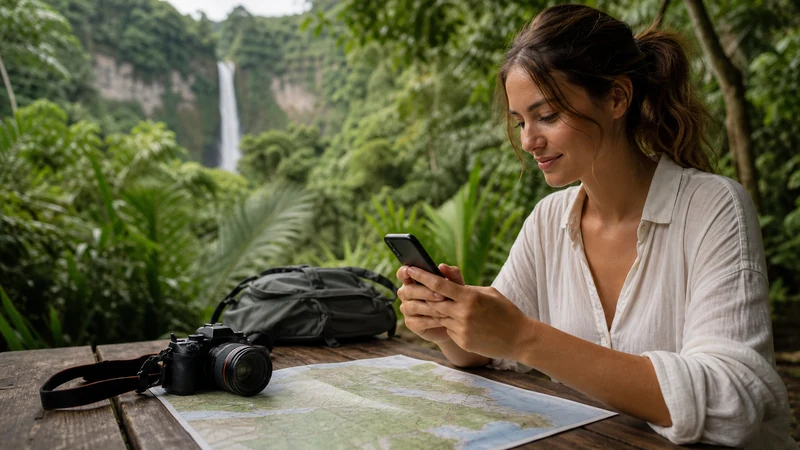 Traveller using a smartphone in Costa Rica for can you use a hotspot with a costa rica esim?