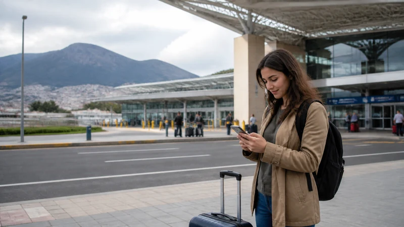 Traveller using a smartphone in Ecuador for cuenca mobile internet