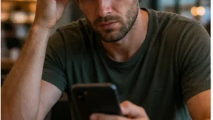 Traveller troubleshooting airport Wi-Fi at Dar es Salaam Airport