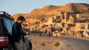 Traveller using a smartphone for Djerba Tataouine Mobile Internet in Tunisia