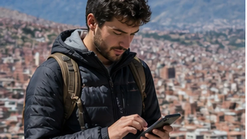 Traveller using a smartphone in Bolivia while researching does esim work in bolivia? a complete traveller guide