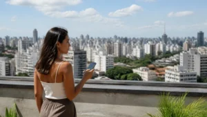 Traveller using a smartphone in Brazil for does esim work brazil