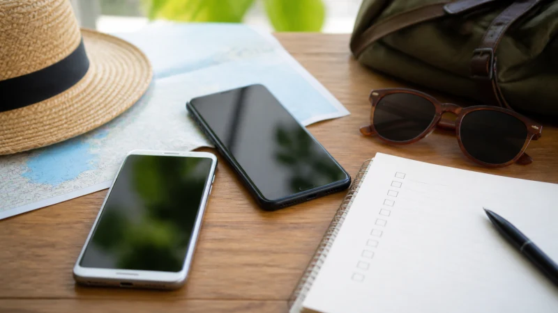 Traveller using a smartphone in Jamaica while checking phone compatibility for a Jamaica eSIM