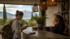 Traveller using a smartphone in Ecuador for ecuador esim price comparison