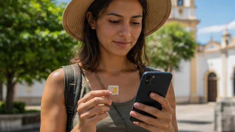 Traveller using a smartphone in El Salvador while researching how to use an el salvador esim with dual sim