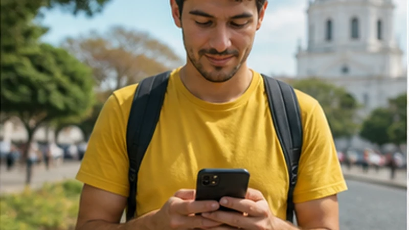 Traveller using a smartphone in El Salvador while researching is an el salvador esim good value for your trip?