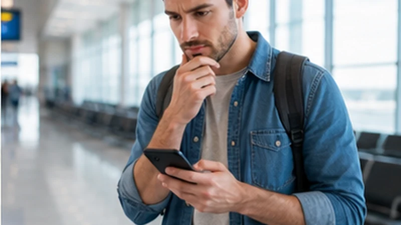 Traveller using a smartphone in Uruguay for esim vs airport wifi uruguay