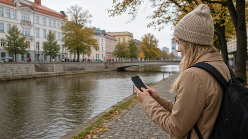 Illustrative Finland travel scene for How to Use a Finland eSIM on Android