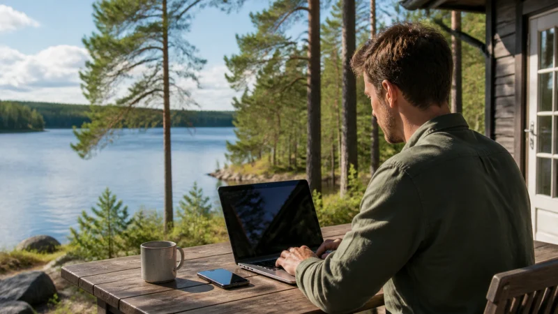 Illustrative Finland travel scene for Can You Use a Hotspot with a Finland eSIM?