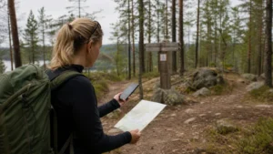 Illustrative Finland travel scene for Using Google Maps in Finland Without Wasting Data