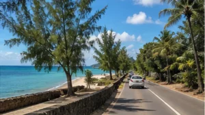 Traveller using a smartphone in Mauritius while researching staying connected between grand baie and trou aux biches