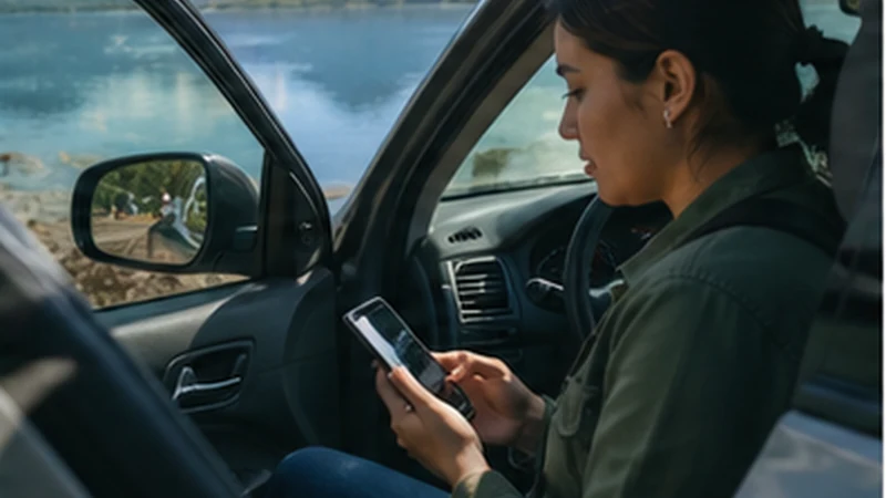 Traveller using a smartphone in Guatemala for guatemala esim for rental car