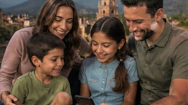 Traveller using a smartphone in Guatemala for guatemala family travel internet