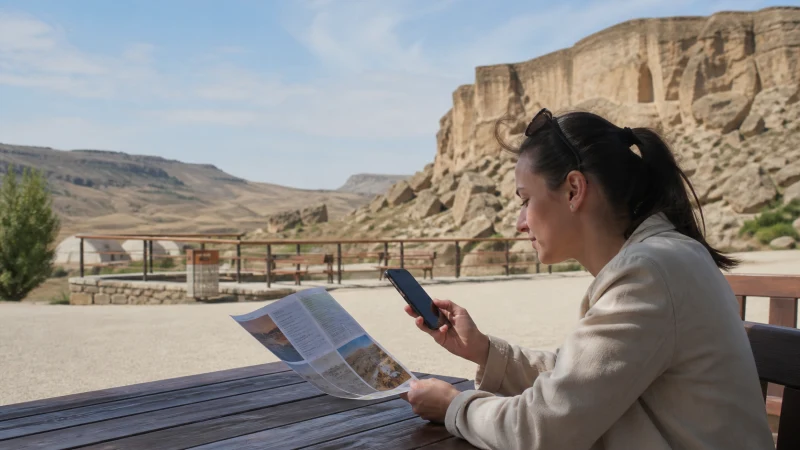 Traveller planning mobile data near Gobustan