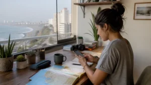 Traveller using a smartphone in Peru for how much data peru
