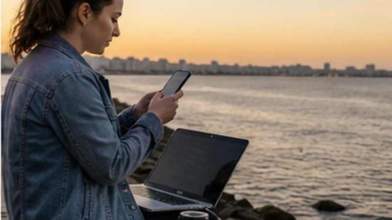 Traveller using a smartphone in Uruguay for how much data uruguay