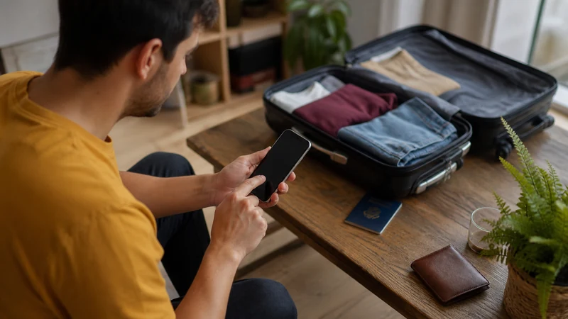 Traveller using a smartphone in Argentina for how to install your argentina esim before departure
