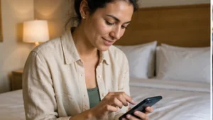 Traveller using a smartphone in Bolivia while researching how to install an esim for bolivia