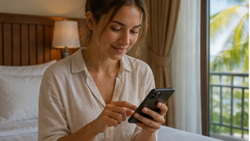 Traveller installing a Seychelles eSIM on a smartphone