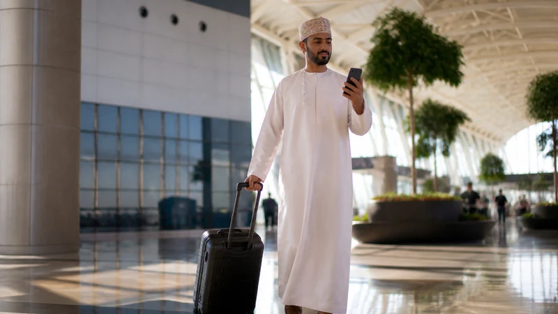 Arriving passenger in muscat airport