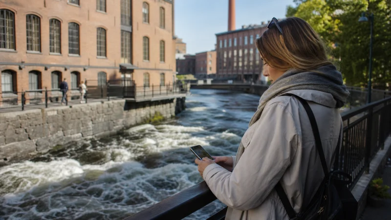Illustrative Finland travel scene for Internet in Tampere for Tourists