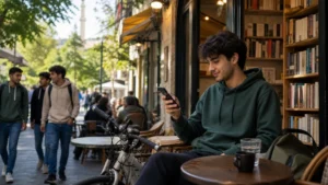 Traveller using a smartphone in Jordan for mobile internet in irbid: esim and tourist data guide