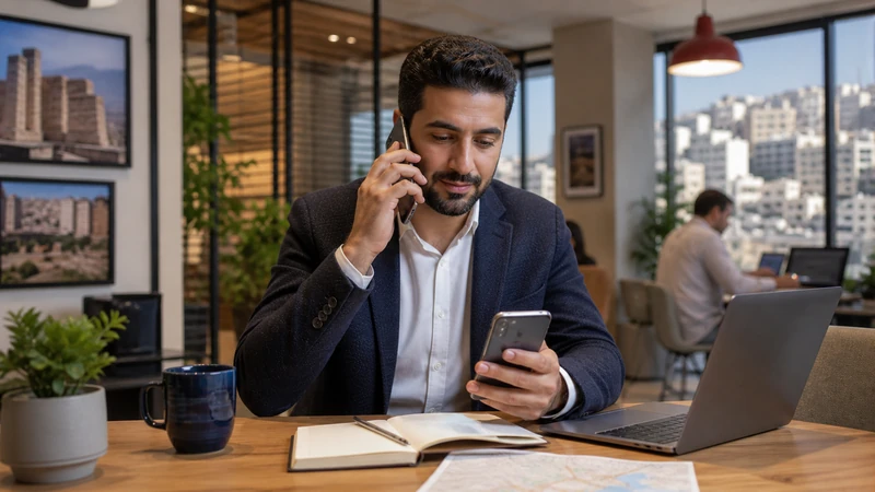 Traveller using a smartphone in Jordan for jordan esim dual sim settings: keep your main number