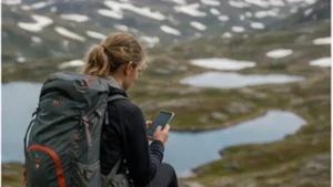Norway travel connectivity scene for mobile internet in jotunheimen national park