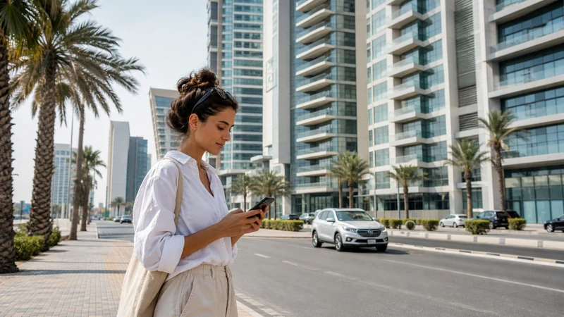 Traveller using a smartphone in Bahrain for juffair mobile internet