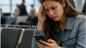 Traveller using a smartphone in Guatemala for la aurora airport wifi not working