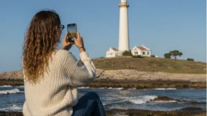 Traveller using a smartphone in Uruguay for la paloma uruguay mobile internet