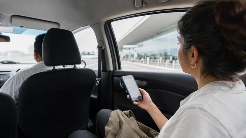 Traveller using a smartphone in Peru for lima airport to miraflores mobile internet