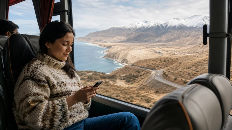 Traveller using a smartphone in Peru for lima cusco mobile internet