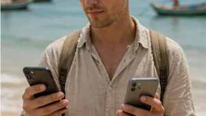 Traveller comparing a local SIM and travel eSIM in Tanzania
