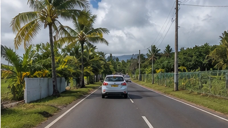 Traveller using a smartphone in Mauritius while researching mobile internet from mahébourg to belle mare