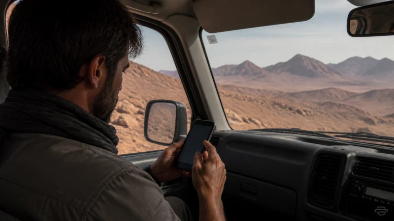 Traveller manually selecting a mobile network for an Algeria eSIM