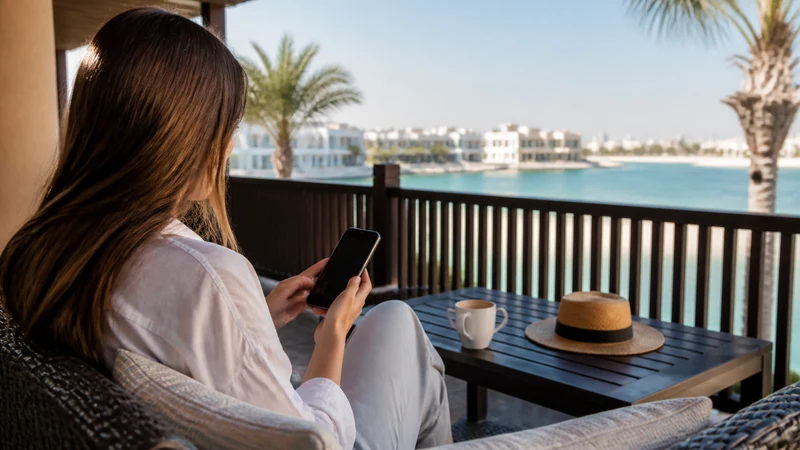Traveller using a smartphone in Bahrain for manual network selection bahrain esim