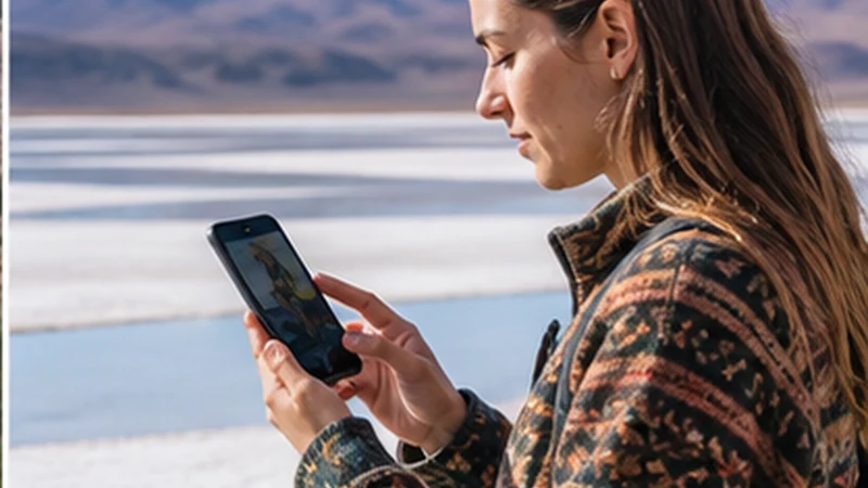 Traveller using a smartphone in Bolivia while researching how to select a network manually with a bolivia esim