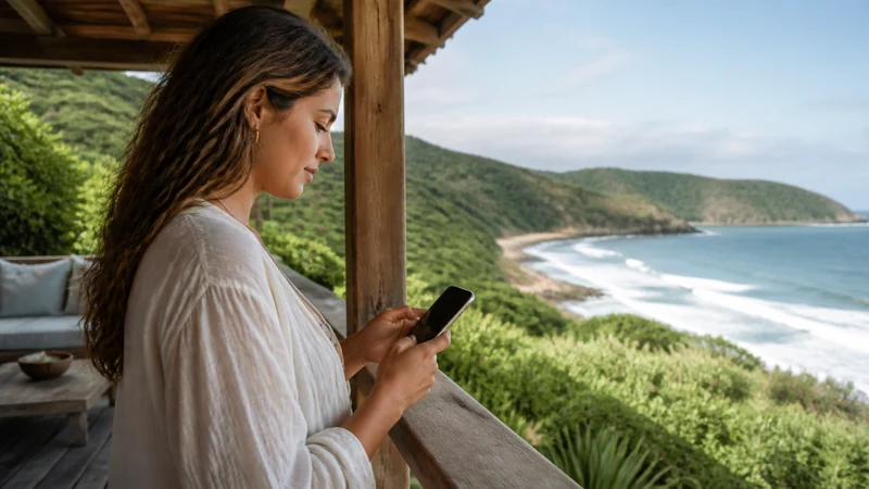 Traveller using a smartphone in Brazil for manual network selection brazil esim