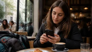 Traveller using a smartphone in Chile for how to select a chilean network manually