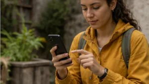 Traveller using a smartphone in Guatemala for manual network selection guatemala esim